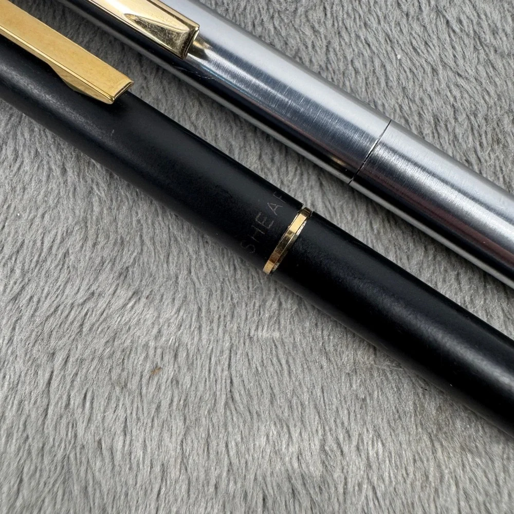 Sheaffer Pen and Pencil Set Unisex OS Silver Black Good Vintage White Dot Trim